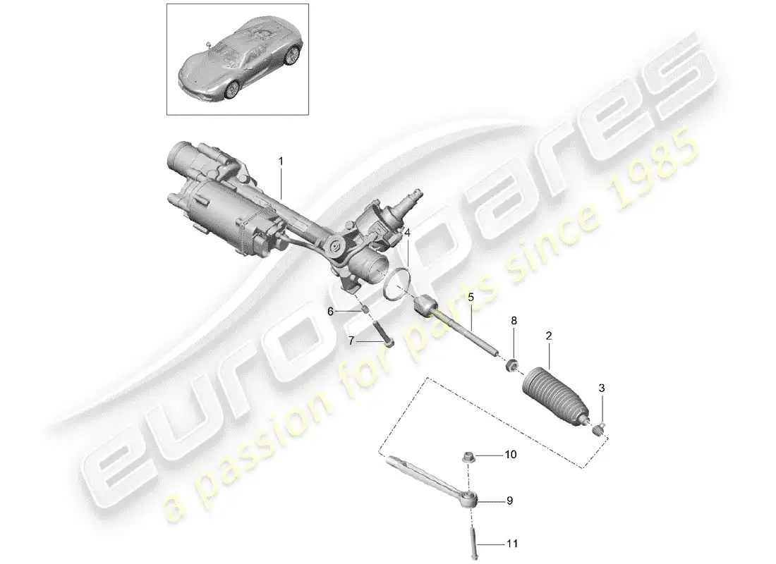 VIEW PARTS DIAGRAMS FROM THE PORSCHE 918 SPYDER PARTS CATALOGUE a part diagram from the porsche 918 spyder parts catalogue