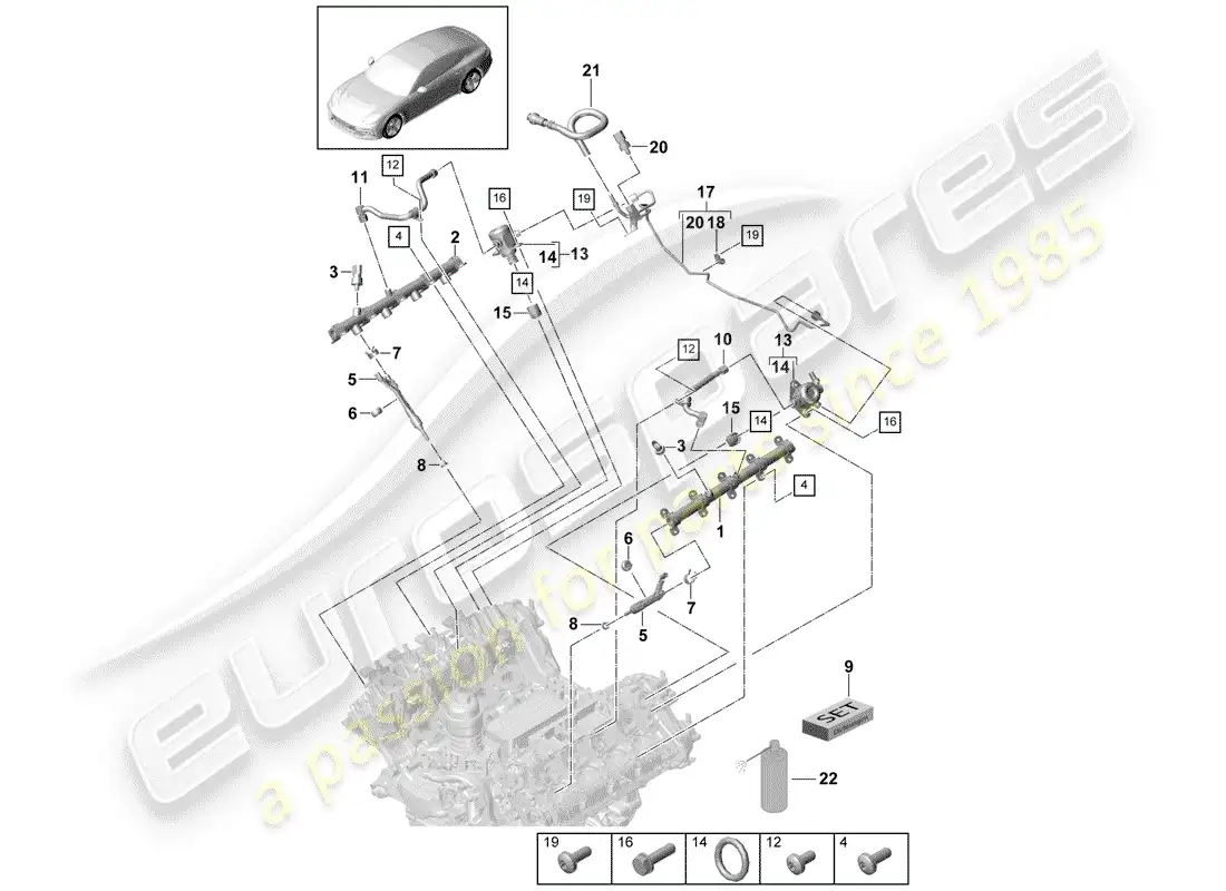 VIEW PARTS DIAGRAMS FROM THE PORSCHE PANAMERA PARTS CATALOGUE a part diagram from the porsche panamera parts catalogue