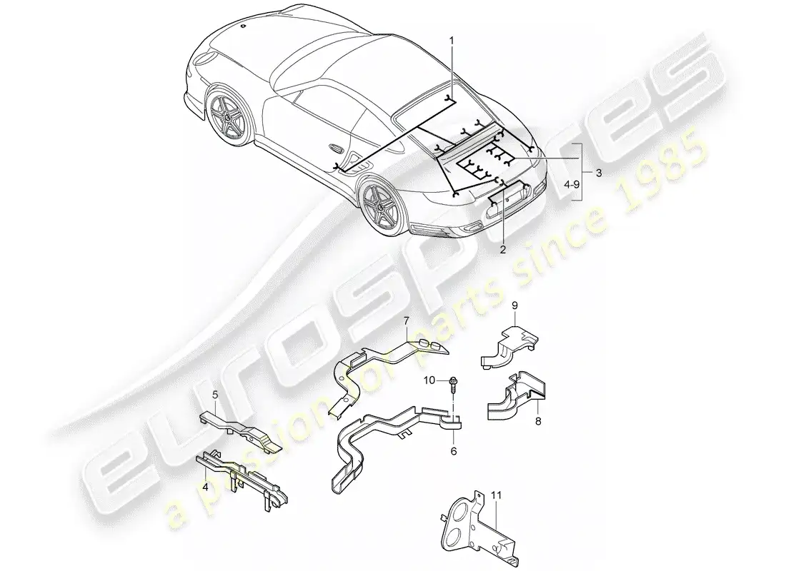 VIEW PARTS DIAGRAMS FROM THE PORSCHE 997 PARTS CATALOGUE a part diagram from the porsche 997 parts catalogue