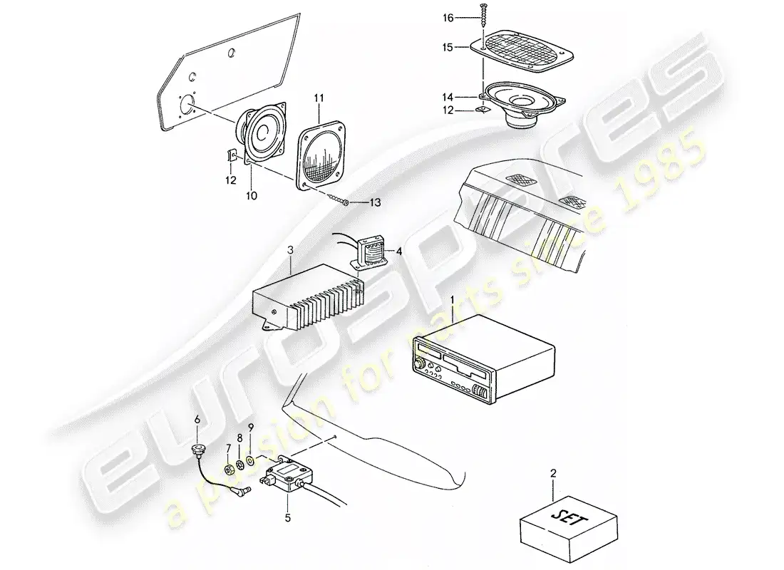 VIEW PARTS DIAGRAMS FROM THE PORSCHE 959 PARTS CATALOGUE a part diagram from the porsche 959 parts catalogue