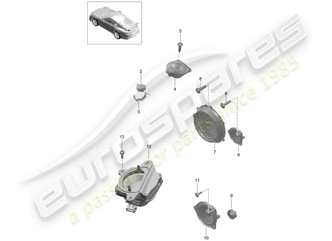 VIEW PARTS DIAGRAMS FROM THE PORSCHE 991 PARTS CATALOGUE a part diagram from the porsche 991 parts catalogue