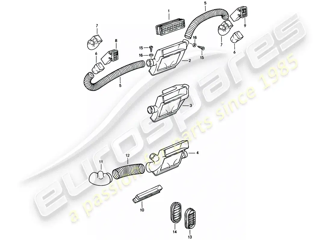 VIEW PARTS DIAGRAMS FROM THE PORSCHE 944 PARTS CATALOGUE a part diagram from the porsche 944 parts catalogue